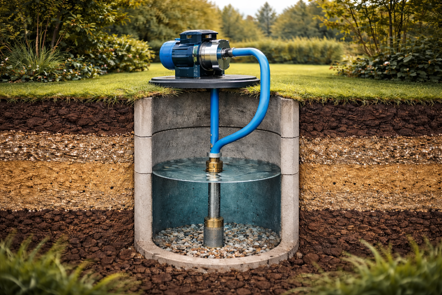 Frischer, dicht wachsender Rasen in sattem Grün, aus der Nähe vom Boden aufgenommen.