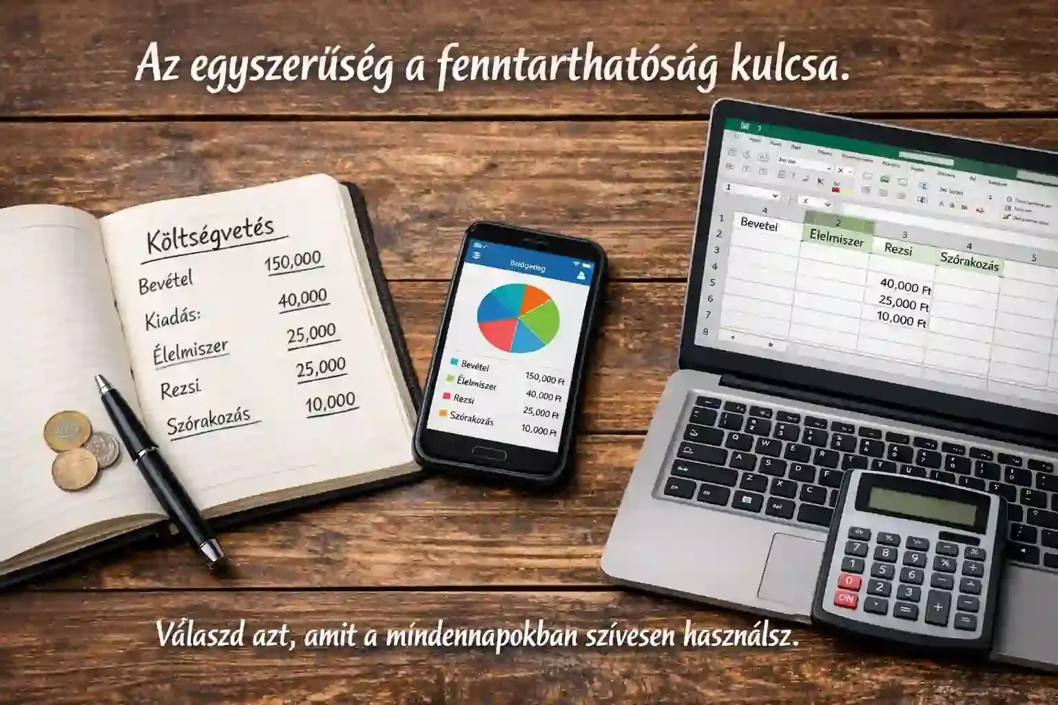 Egyszerű költségvetési eszközök – füzet, táblázat vagy mobilapp