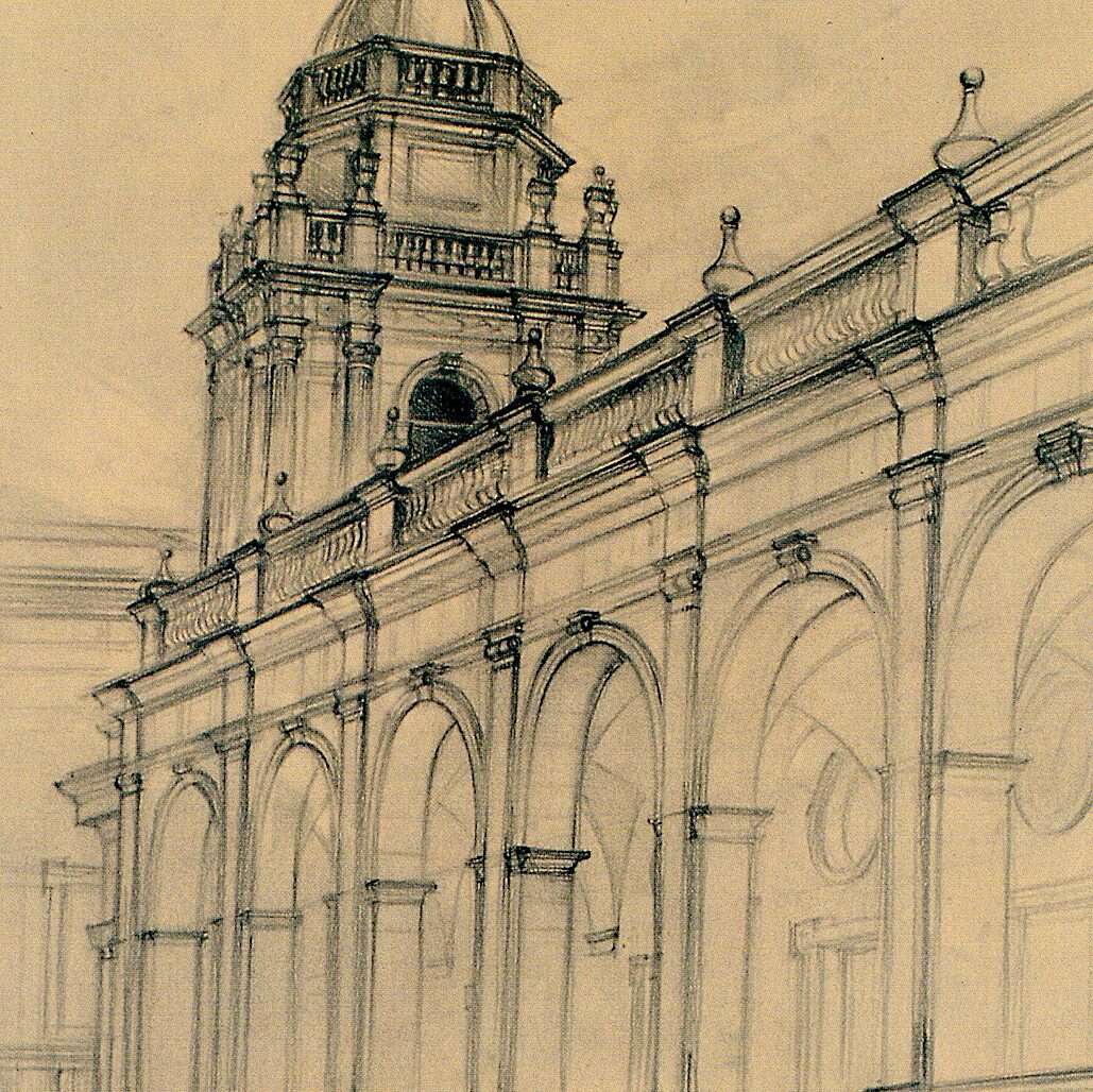 episcopal seminary, mazara del vallo - sicily 1996, 28,1" x 19,5", graphite pencil on paper