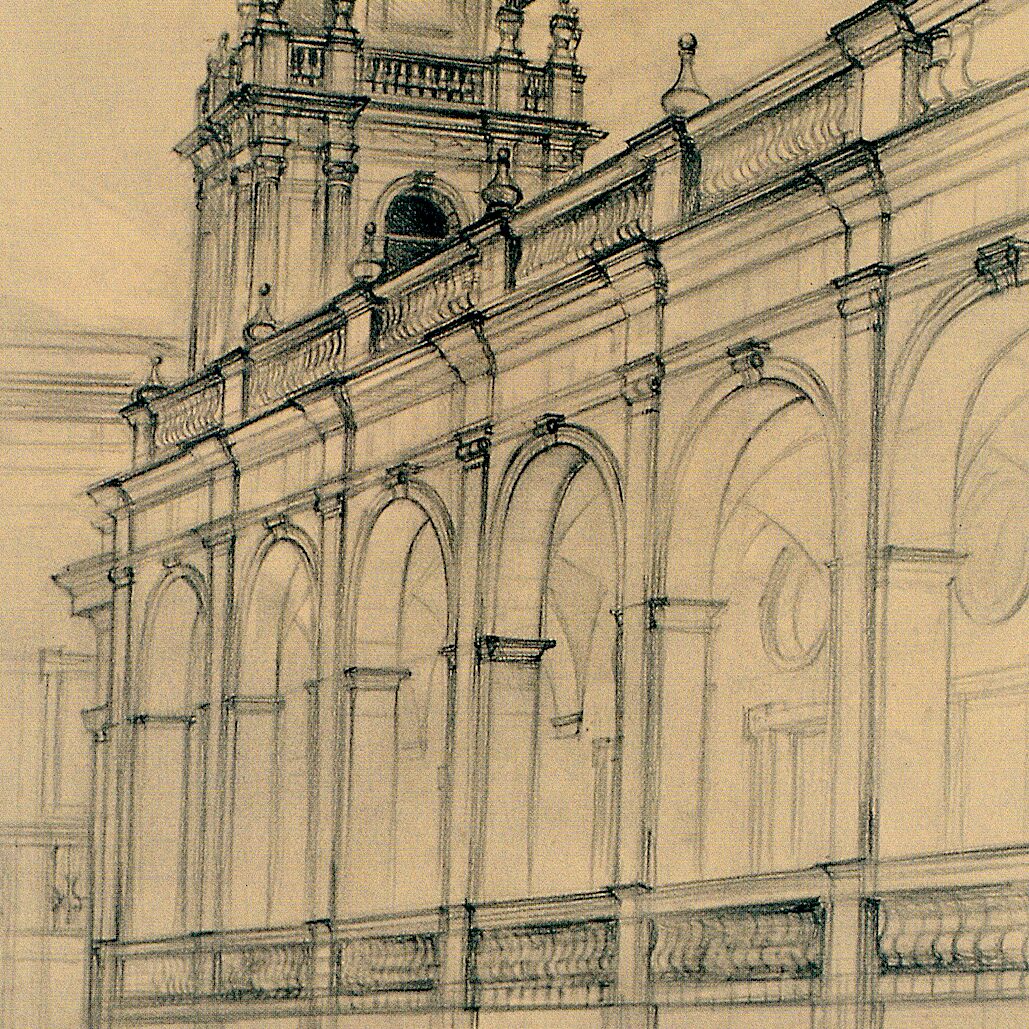 séminaire épiscopal, mazara del vallo - sicile 2002, 71,5 x 49,5 cm, crayon graphite sur papier