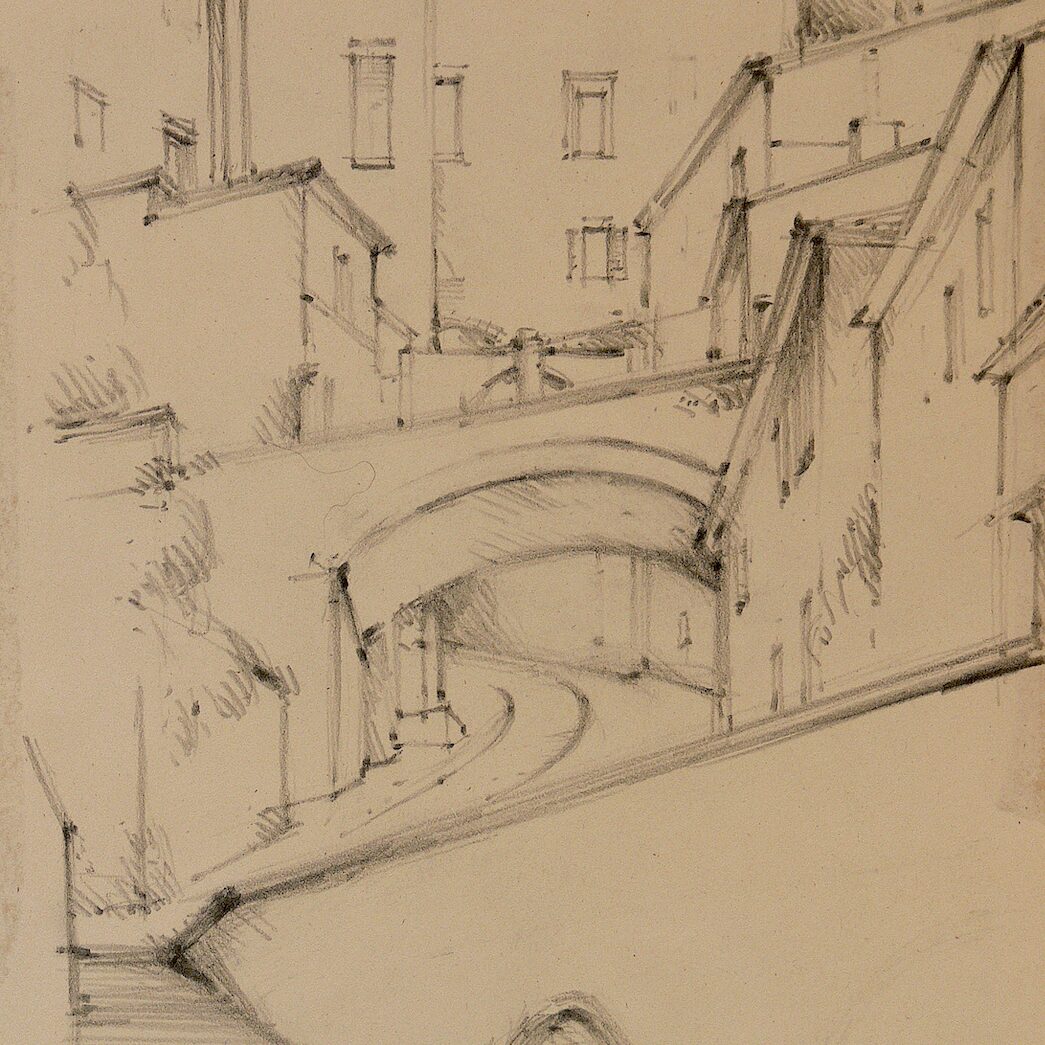 pérouse - ombrie 1988, 29,5 x 21 cm, crayon graphite sur papier 