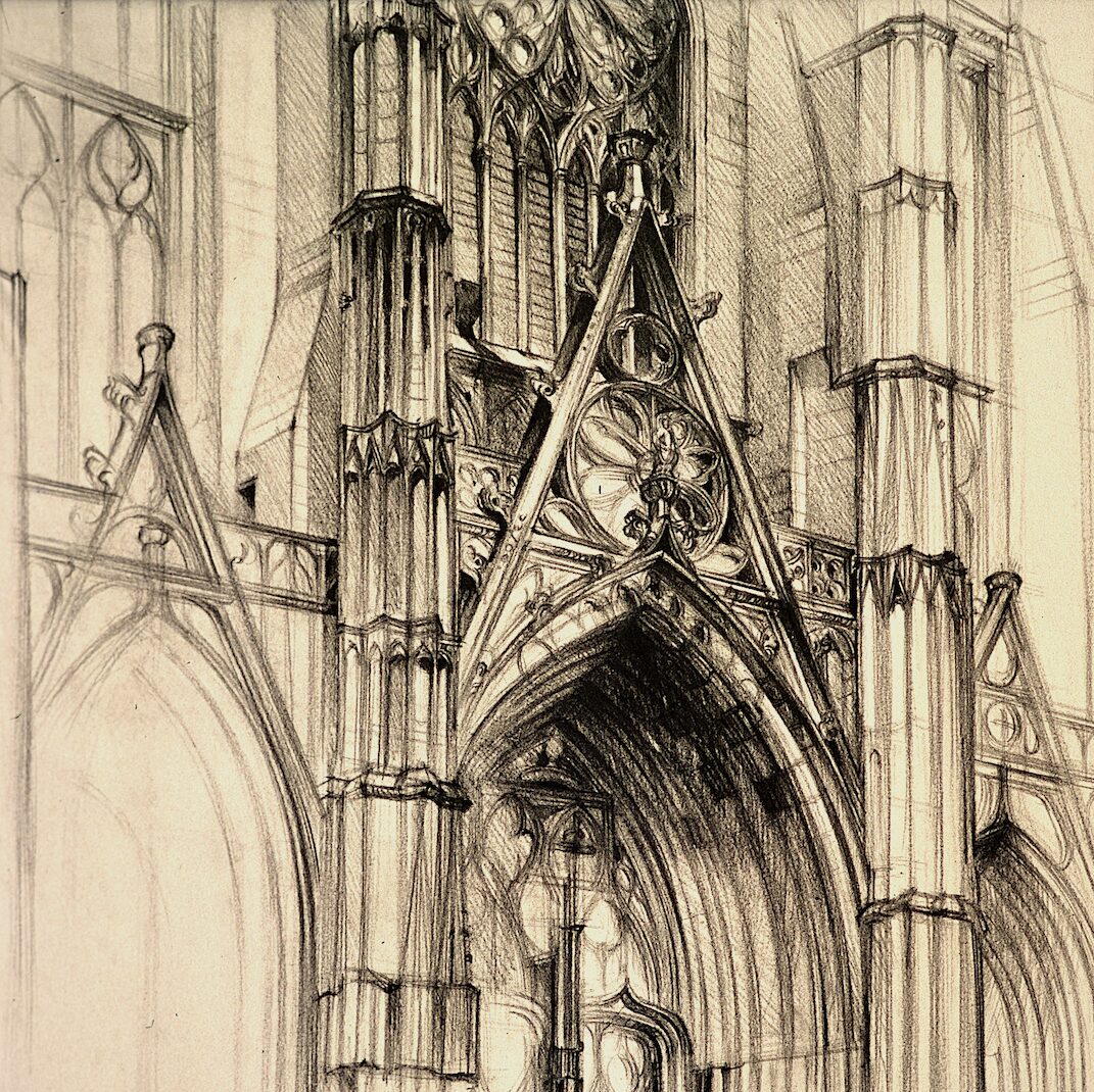 st.-gatien, tours - indre-et-loire 1997, 70 x 55 cm, graphit auf papier