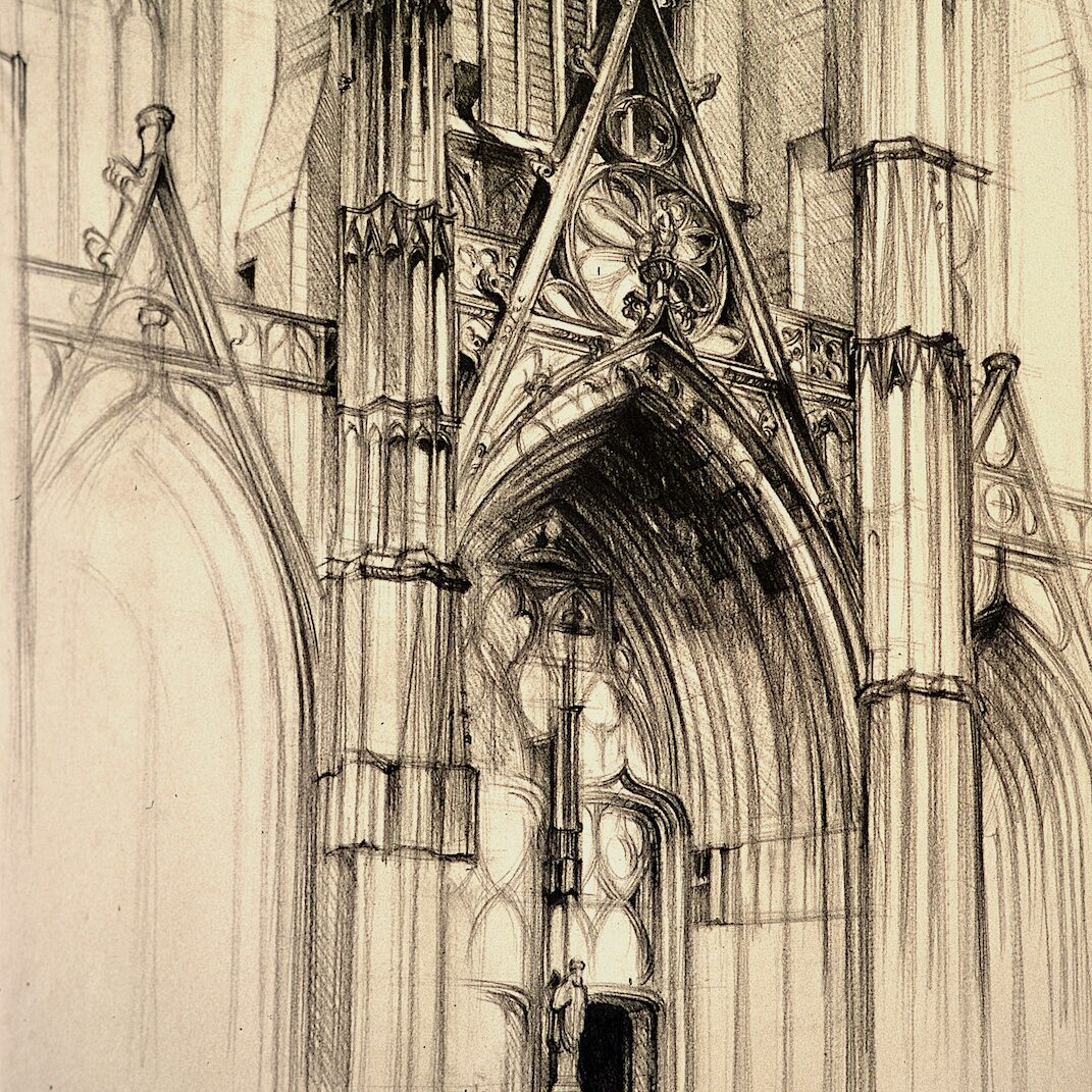 st.-gatien,  tours - indre-et-loire 1997, 70 x 55 cm, crayon graphite sur papier