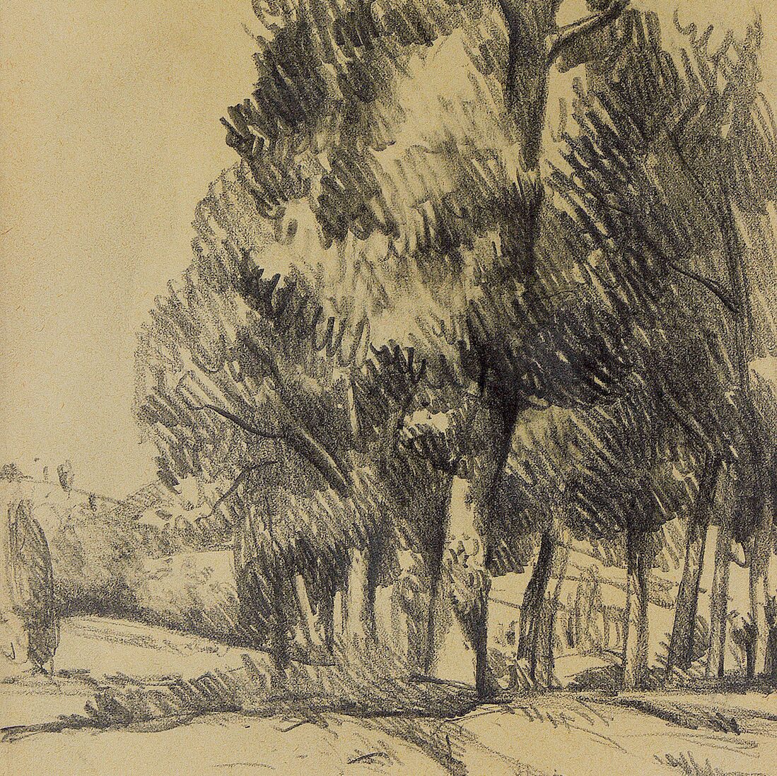 paysage près d'umbertide - ombrie 1988, crayon graphite sur papier 