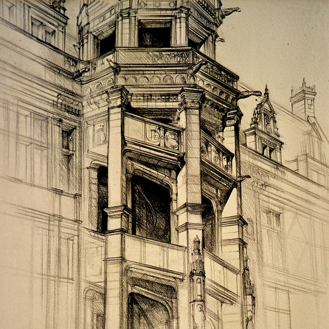 schloss blois - loir-et-cher 1997, 70 x 55 cm, graphit auf papier