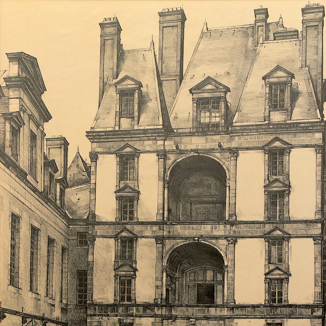 château de fontainebleau - seine-et-marne 2002, 70 x 52 cm, crayon graphite sur papier
