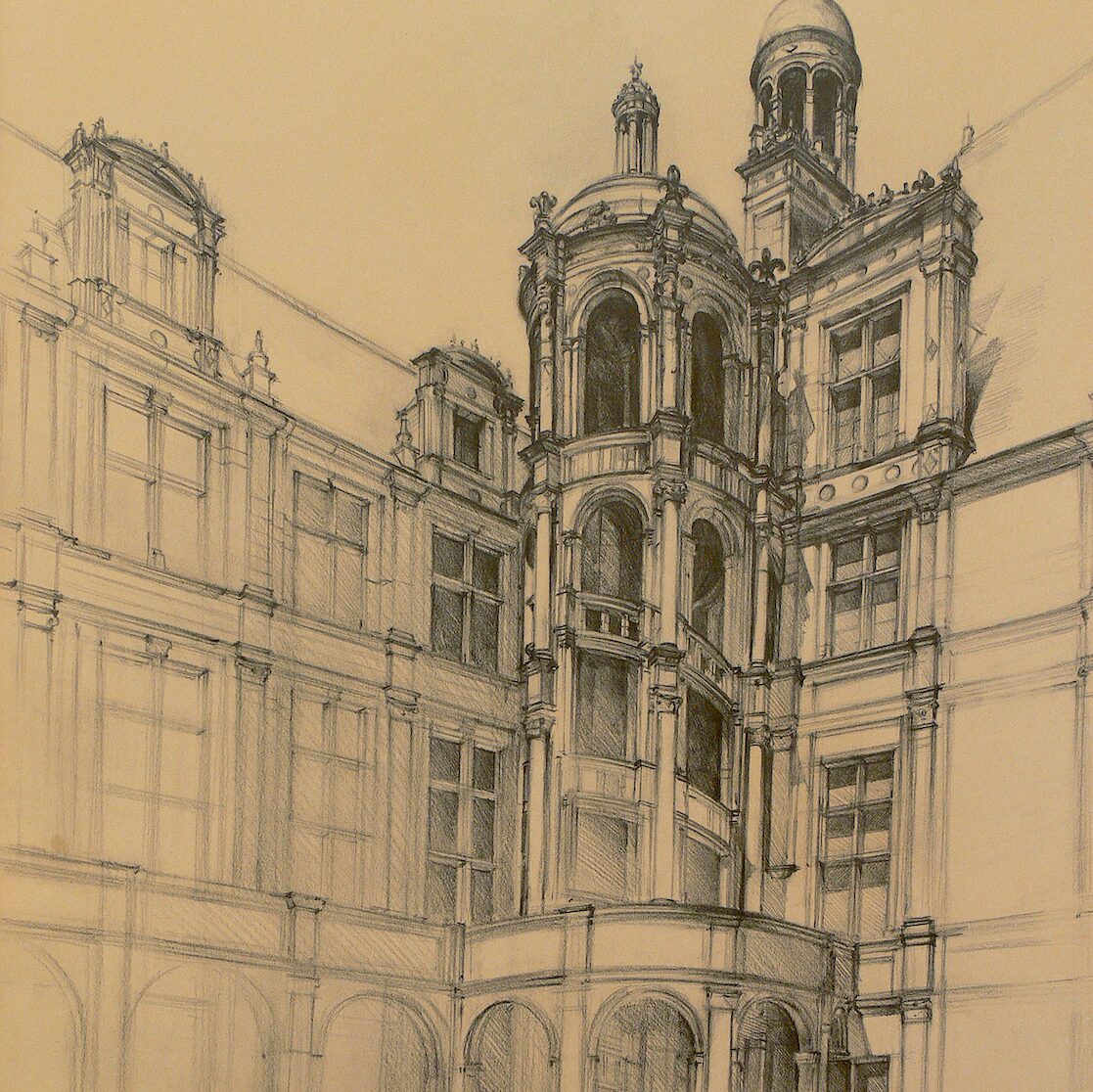 schloss chambord - loir-et-cher 2002, 68,5 x 50 cm, graphit auf papier