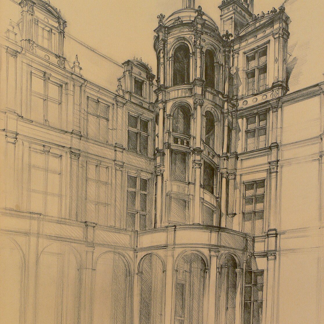 château de chambord - loir-et-cher 2002, 68,5 x 50 cm, crayon graphite sur papier