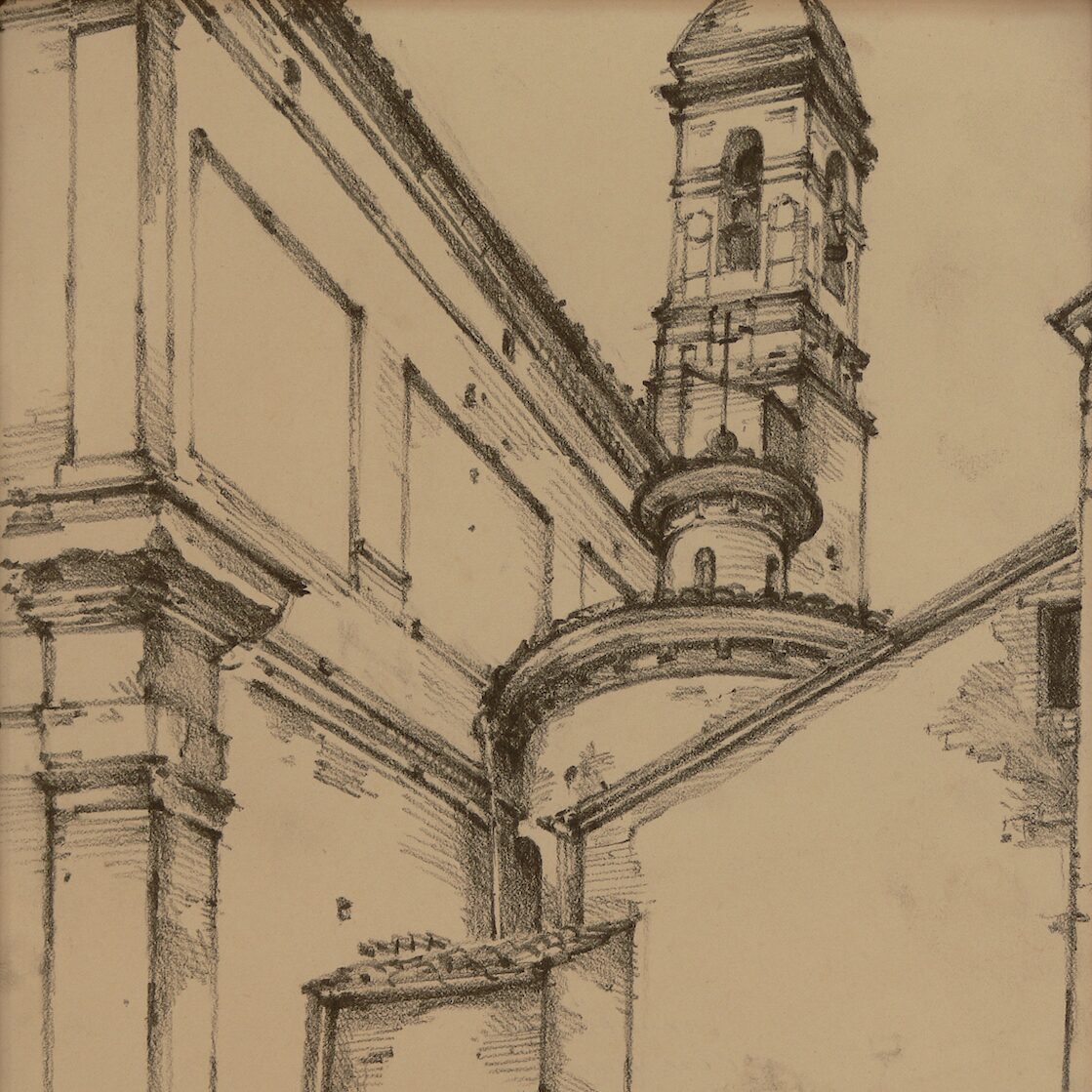 umbertide - ombrie 1988, 32 x 24 cm, crayon graphite sur papier 