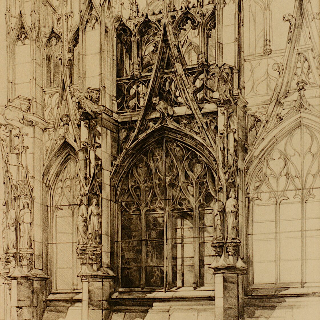 notre-dame, louviers - eure 2002, 70 x 52 cm, crayon graphite sur papier