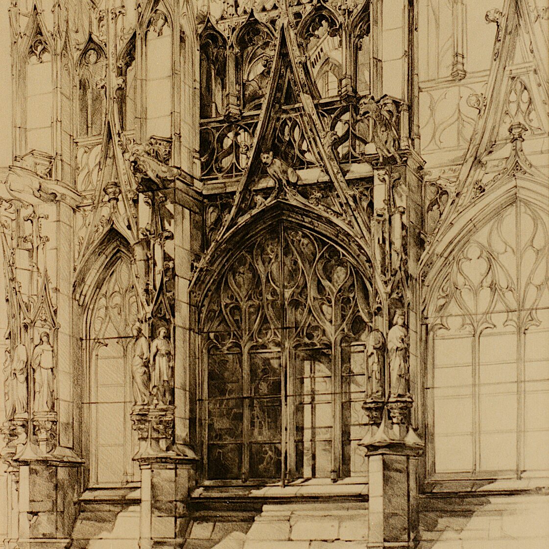 notre-dame, louviers - eure 2002, 70 x 52 cm, graphit auf papier