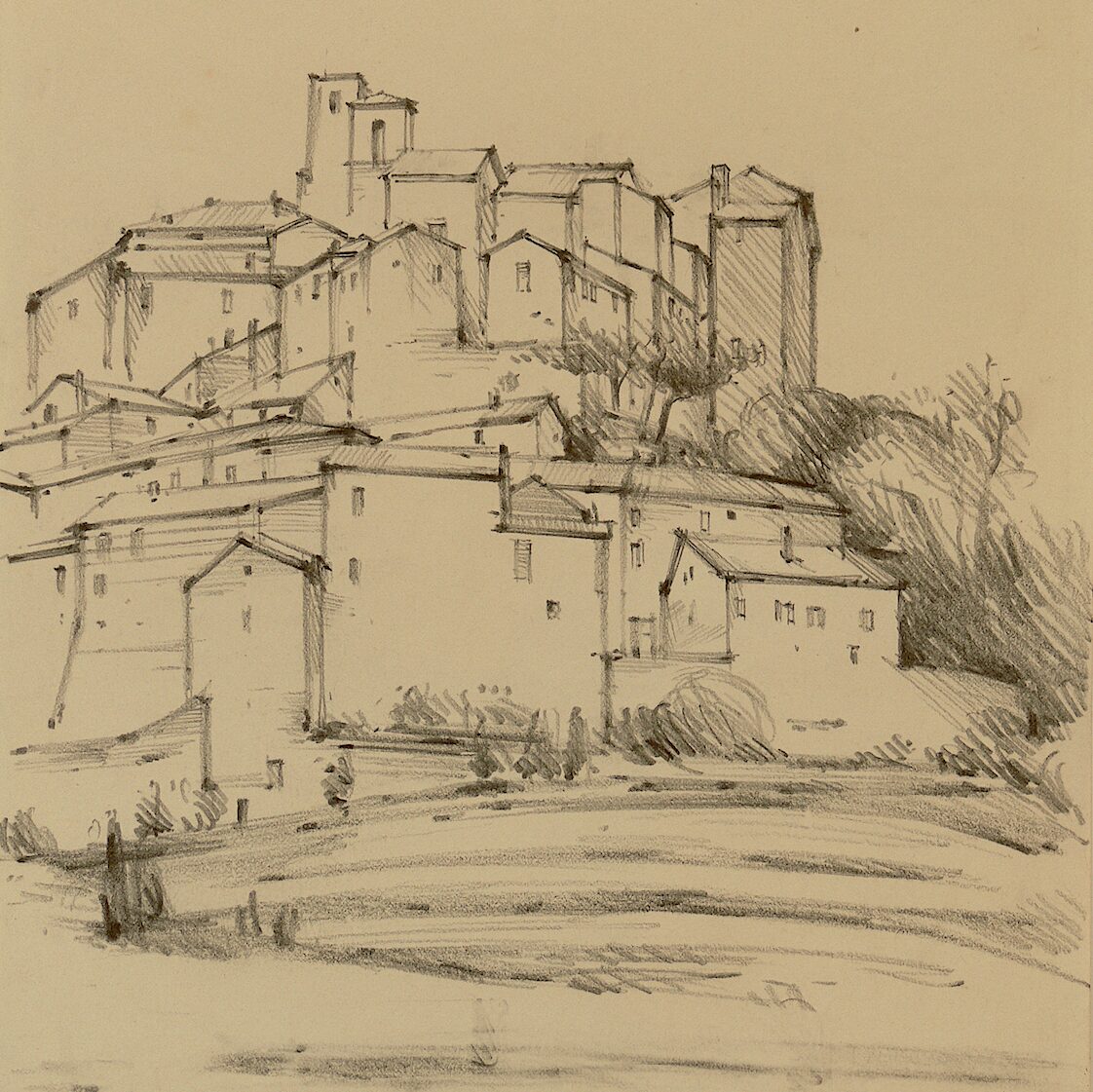 monte santa maria tiberina - ombrie 1988, 32 x 24 cm, crayon graphite sur papier 