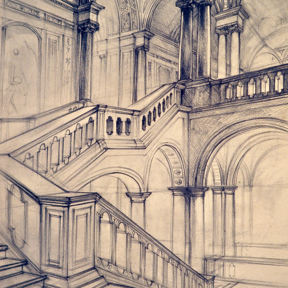 san nicolò l'arena, catania - sicile 1996, 70 x 55 cm, crayon graphite sur papier