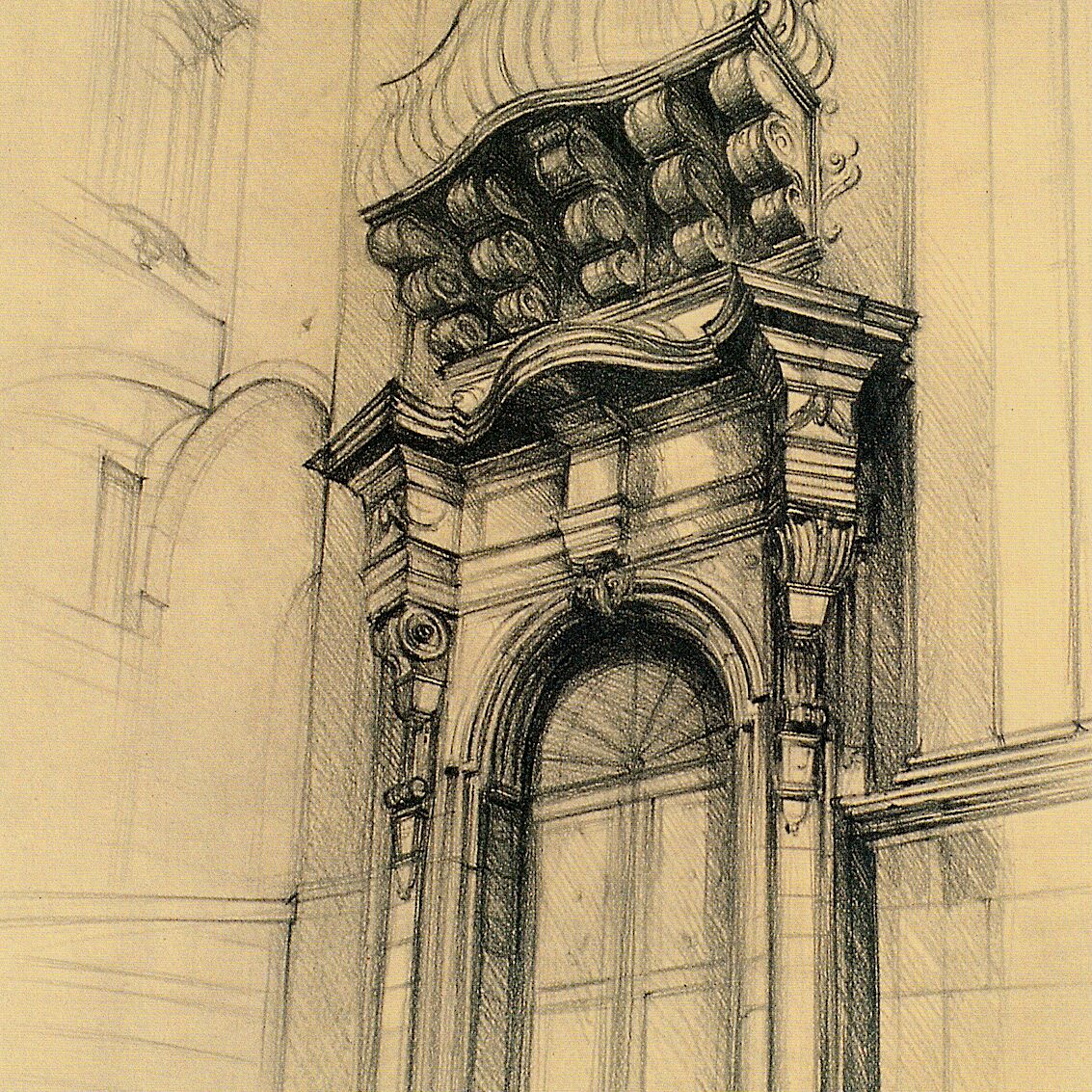 palazzo della cancelleria, ragusa - sicile 1996, 70 x 52 cm, crayon graphite sur papier