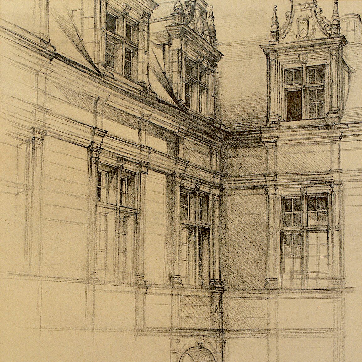 schloss villandry - indre-et-loire 1997, 68 x 52 cm, graphit auf papier