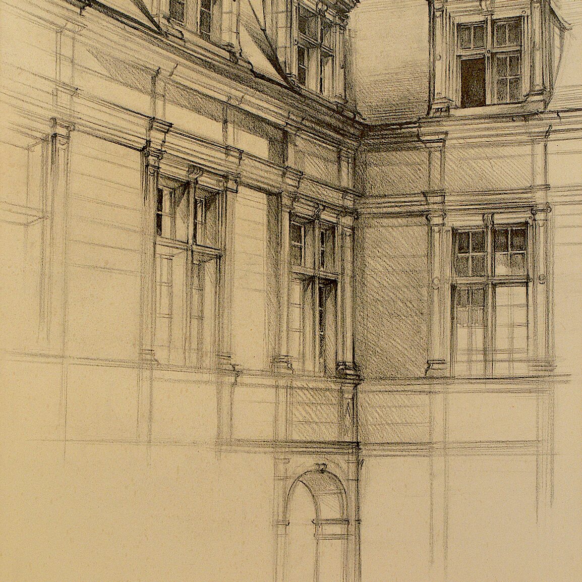 château de villandry - indre-et-loire 1997, 68 x 52 cm, crayon graphite sur papier
