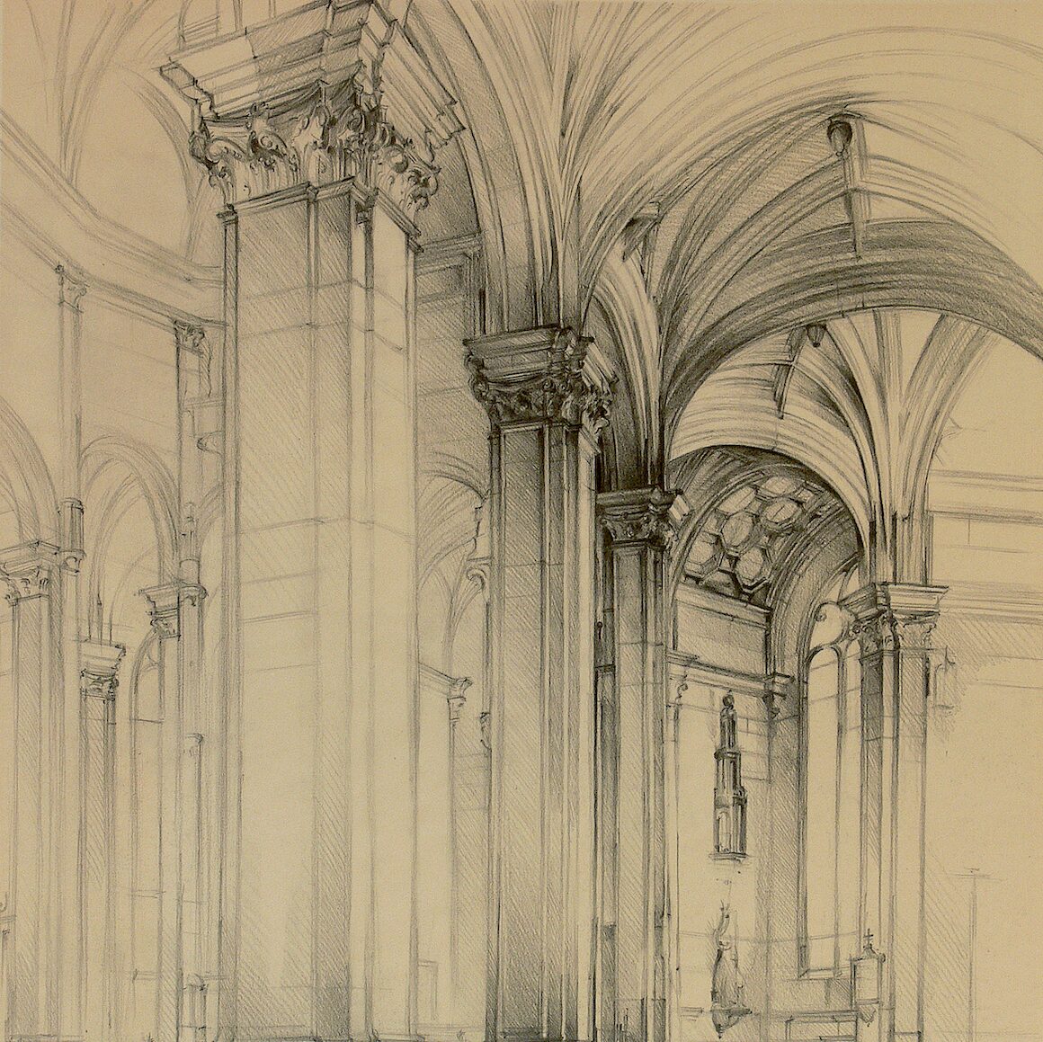 st.-pierre-st.-paul, cravant - yonne 2002, 66,3 x 51,8 cm, graphit auf papier