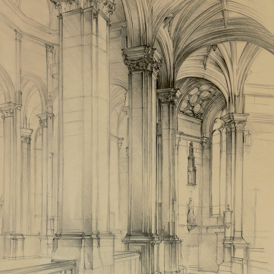  st.-pierre-st.-paul, cravant - yonne 2002, 66,3 x 51,8 cm, crayon graphite sur papier