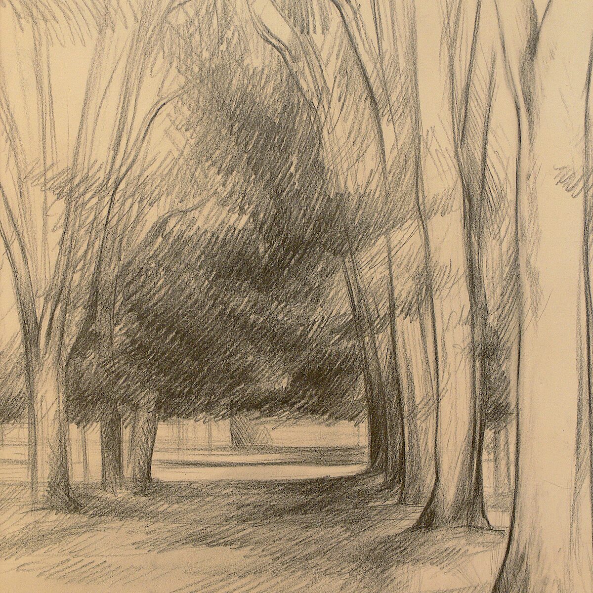 château de serrant - maine-et-loire 1997, 62,5 x 50,8 cm, crayon graphite sur papier