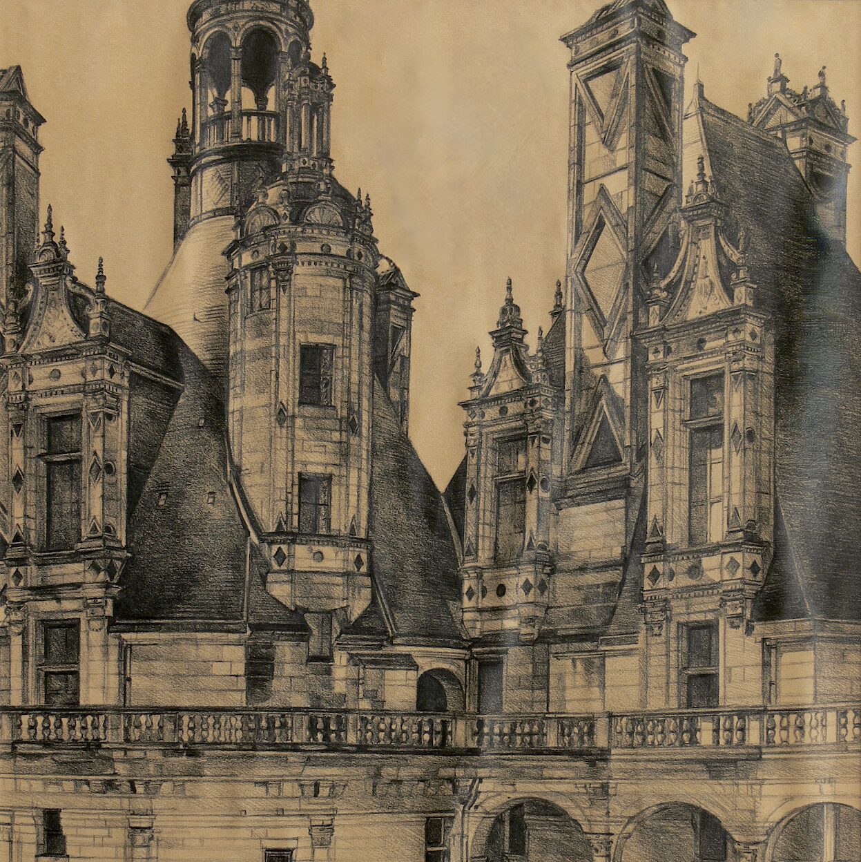 schloss chambord - loir-et-cher 2002, 52 x 43 cm, graphit auf papier