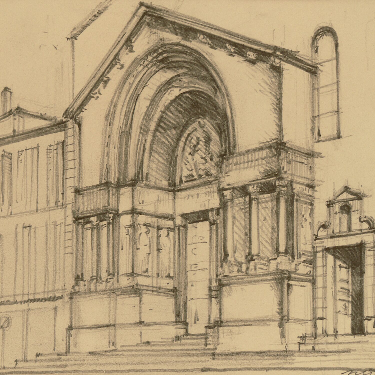 st.-trophime, arles - bouches-du-rhône 1986, 20 x 28,5 cm, crayon graphite sur papier 