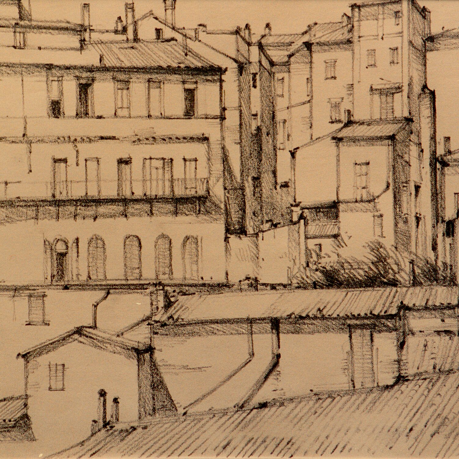 pérouse - ombrie 1988, 24 x 32 cm, crayon graphite sur papier 