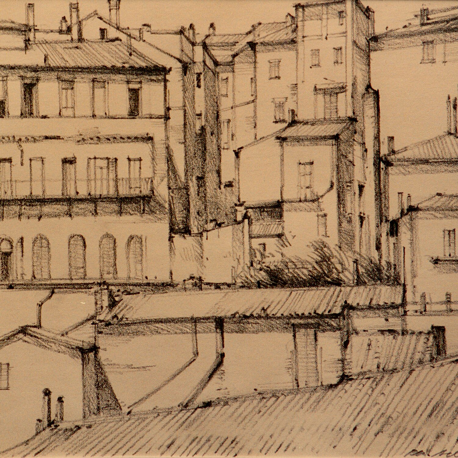 perugia - umbria 1988, 9,4" x 12,6", graphite pencil on paper