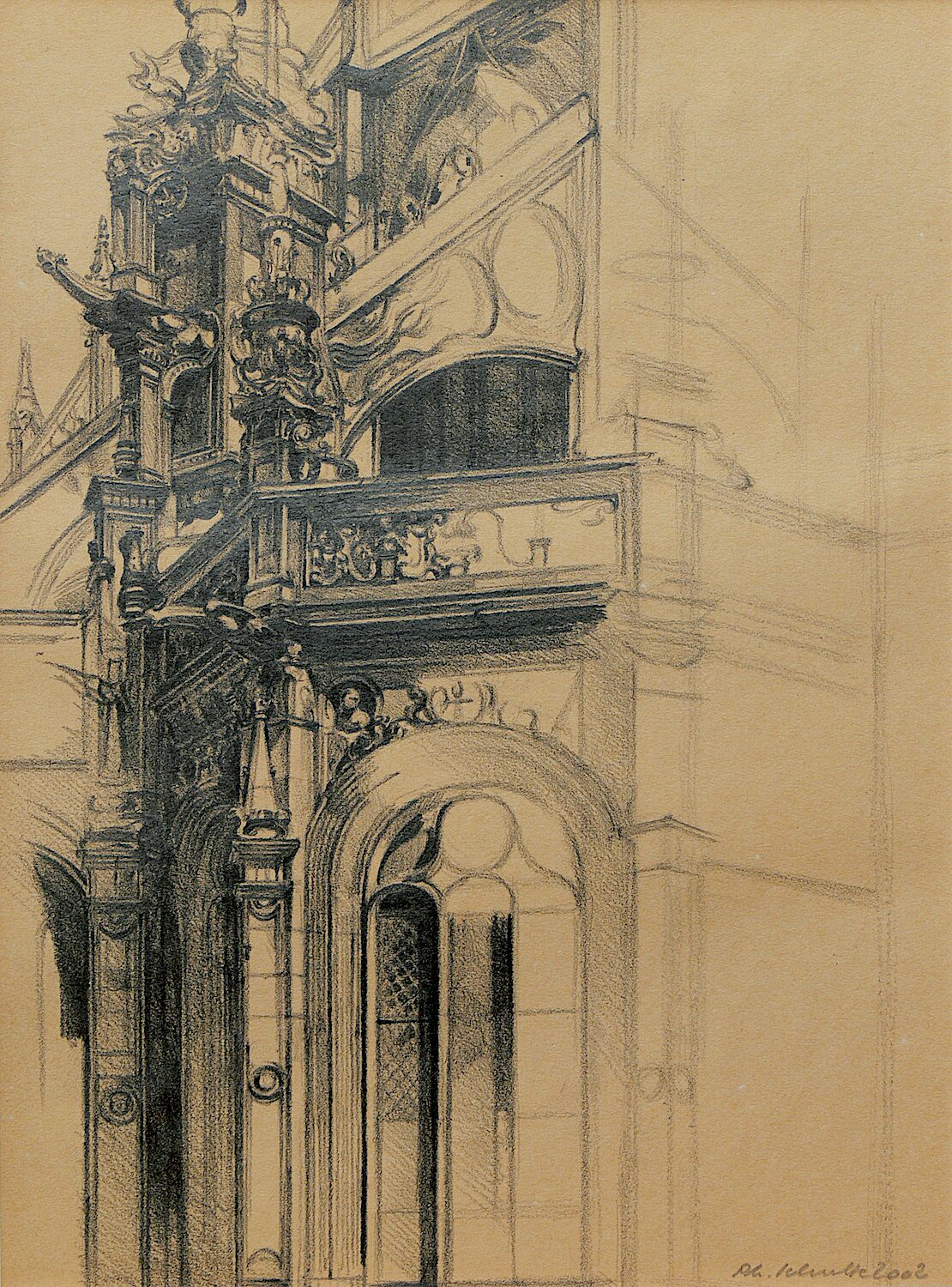  st.-pierre, caen 2002, 37 x 27 cm, crayon graphite sur papier