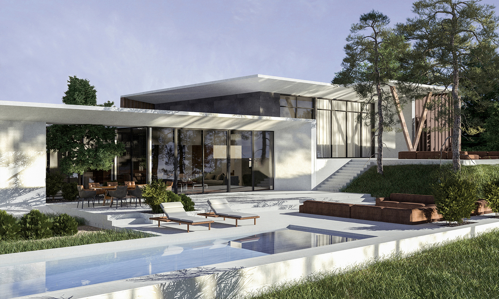 Exklusive moderne Luxusvilla bei Tageslicht – Premium-Immobilien von L.B. Immobilien in Markt Schwaben, München und Bayern