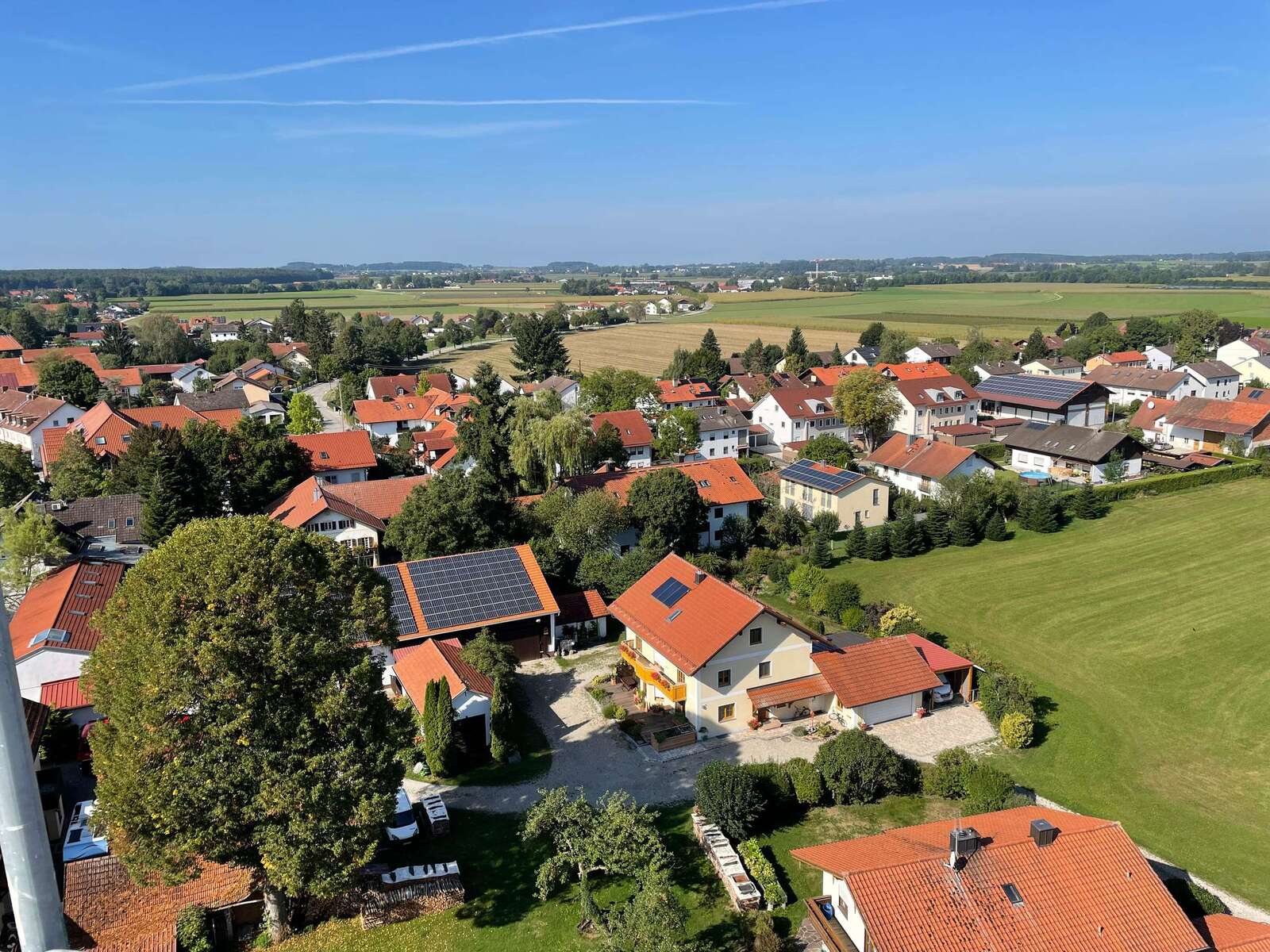 Forstinning vom Kirchturm aus gesehen – Immobilien in Forstinning von LB Immobilien