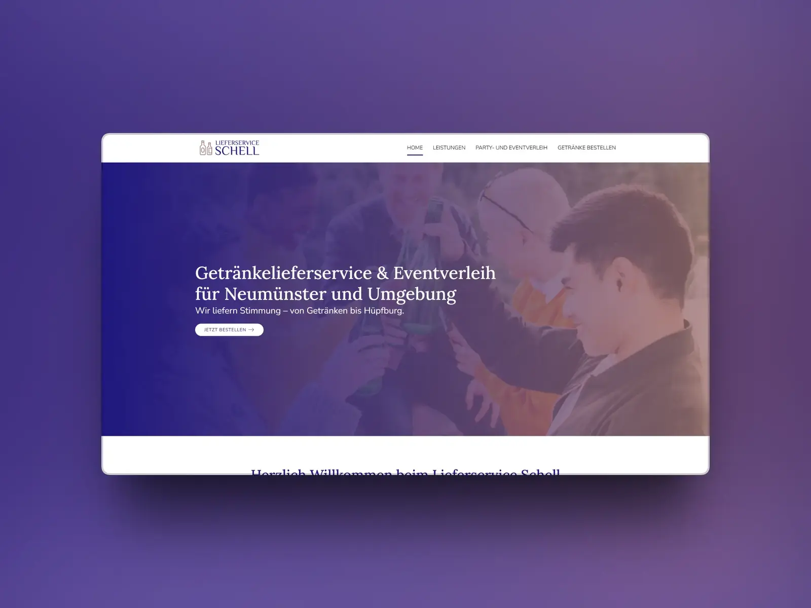 Website von Lieferservice Schell auf einem Laptop