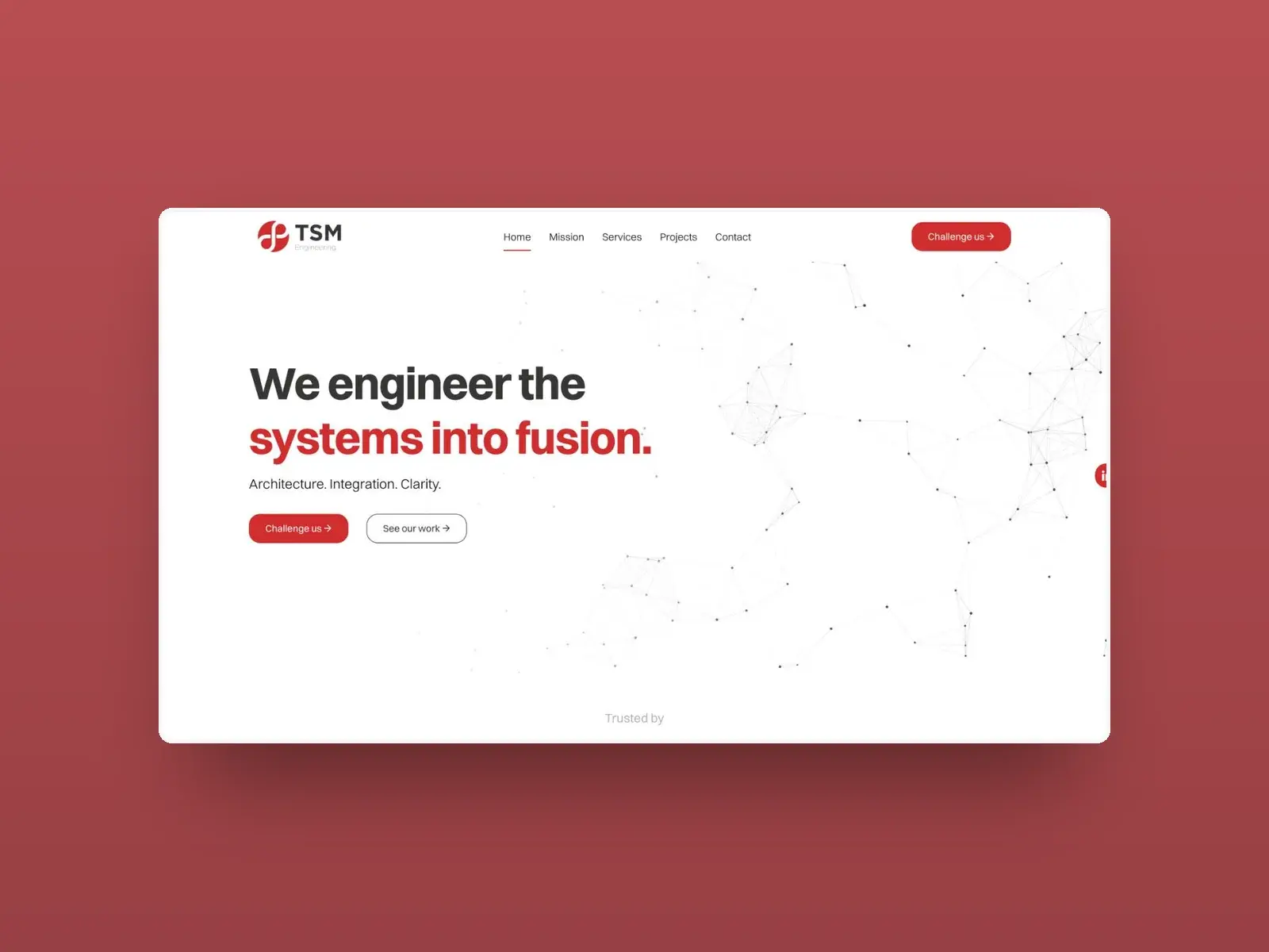 Website von TSM Engineering auf einem Laptop