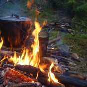 Kochen auf dem Lagerfeuer auf der Gauführerfahrt im Bayerischen Wald 2018