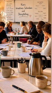 Dozentin Gabriele Ela Schellinger beim Kurs Kreatives Schreiben und Storytelling.