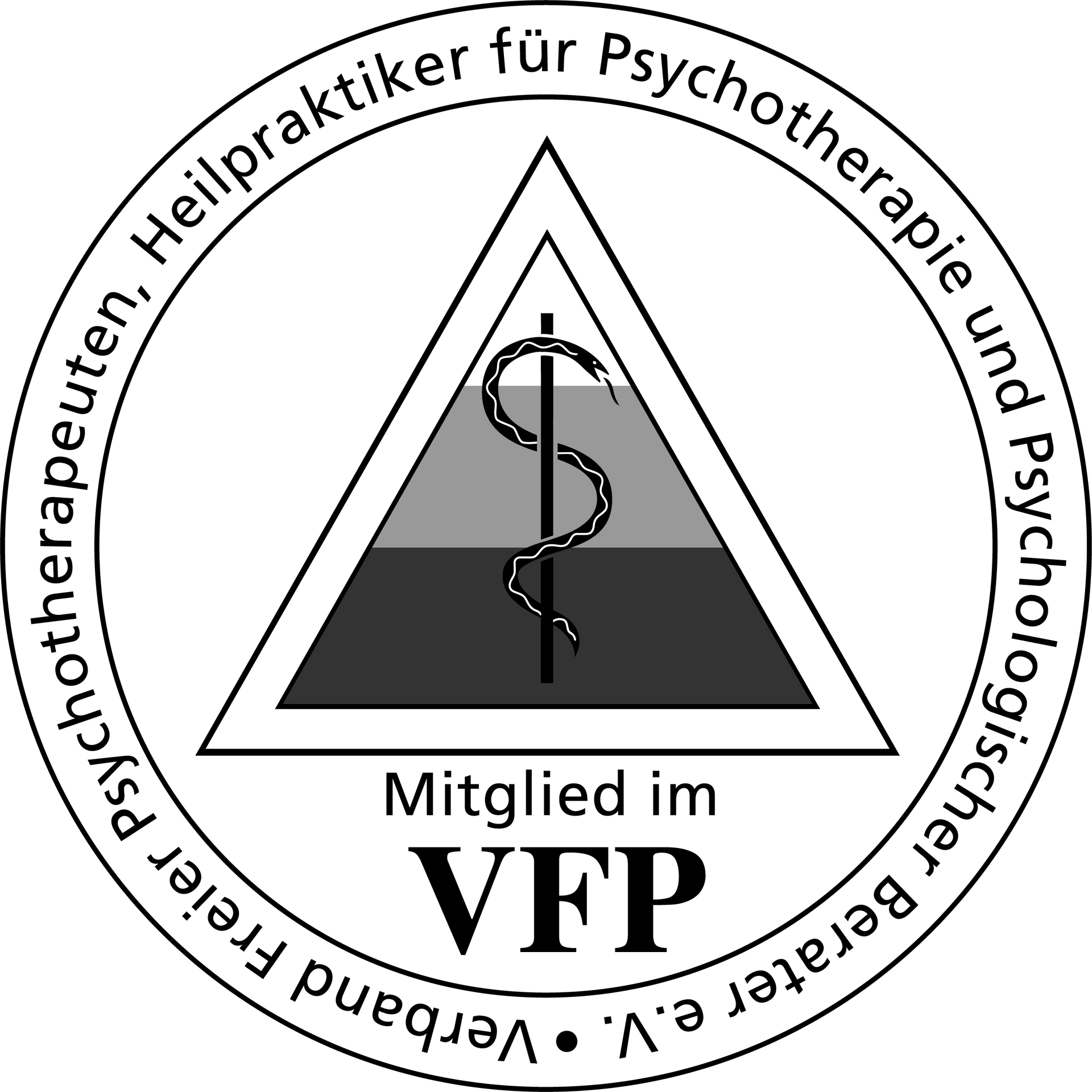 Mitgliedssiegel des VFP – Verband freier Psychotherapeuten, Heilpraktiker für Psychotherapie und psychologischer Berater e. V.