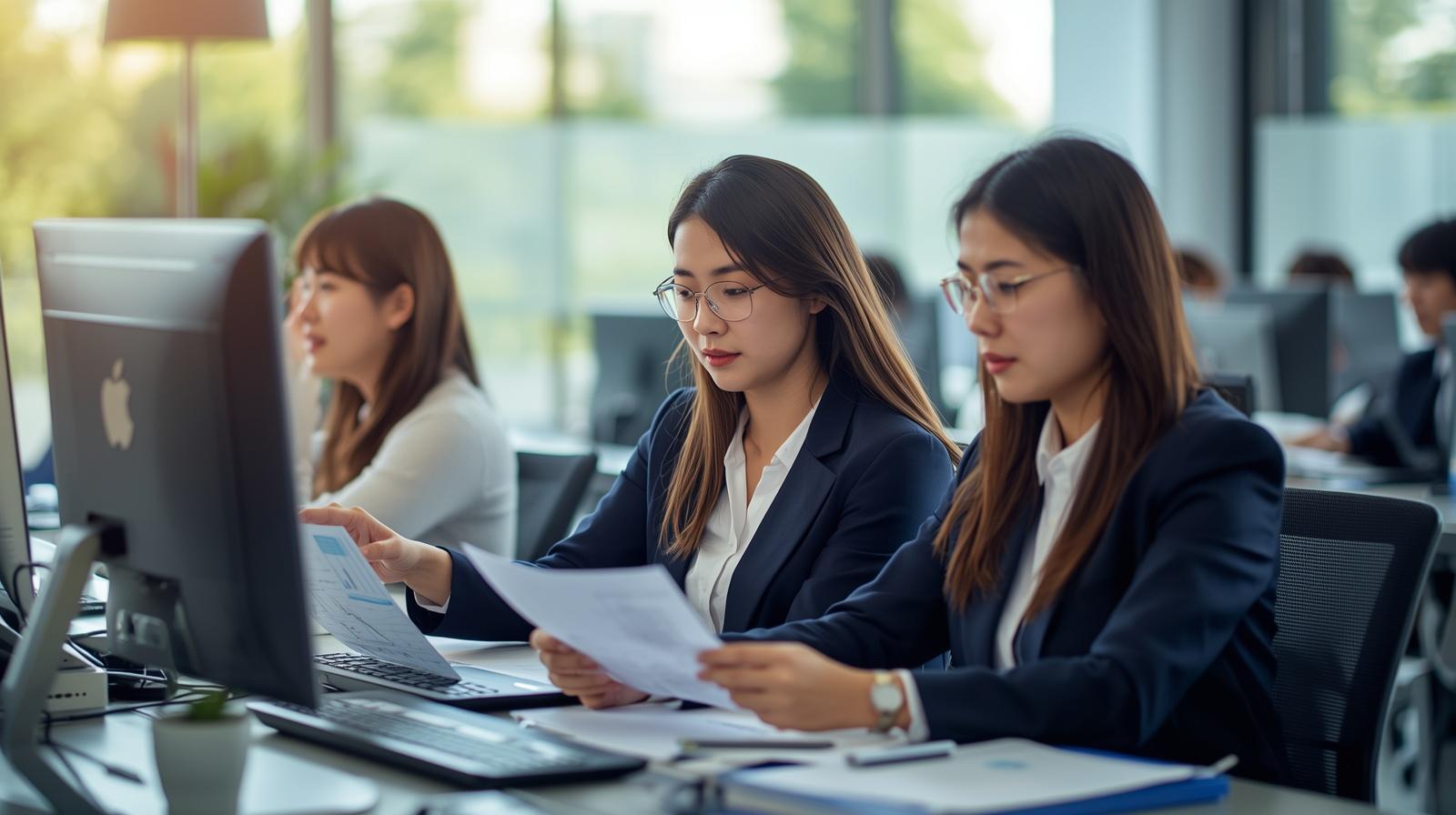 Business professionals working together in an office