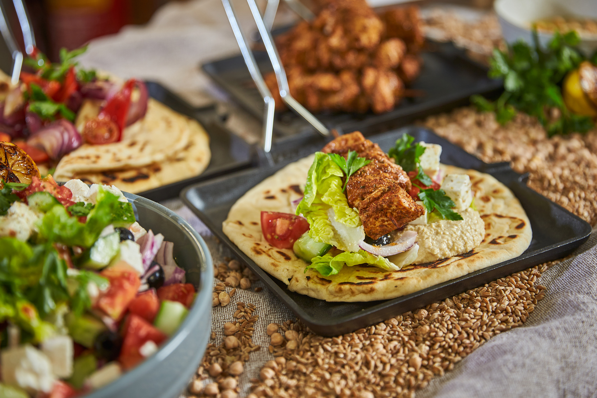 Food served on a platter