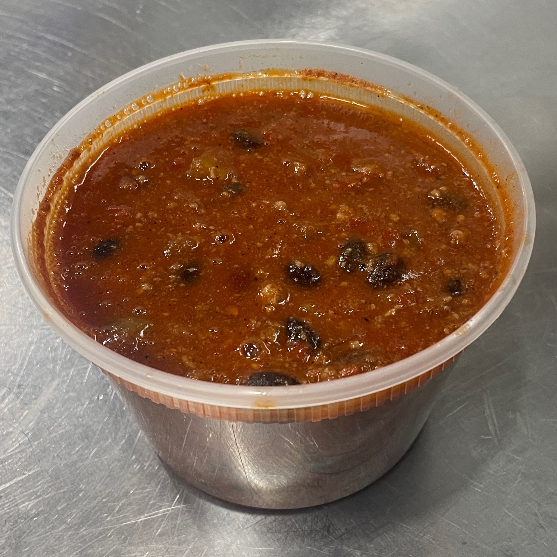 A bowl of our homemade chili, served with crackers. Click this image to see all of our Soups and sides. 