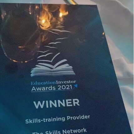 We’ve been awarded Skills Training Provider of the year at the Education Investor Awards 2021!
