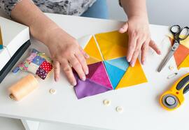 Someone taking part in a craft