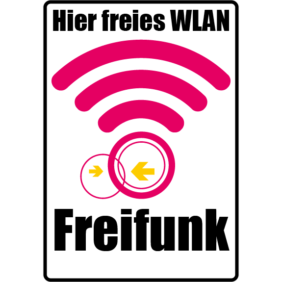 Logo für freies Wlan bei der Apotheke am Wildenkuhlen