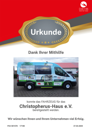 Urkunde Christopherus-Haus e.V.