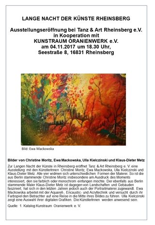 Lange Nacht der Künste in Rheinsberg