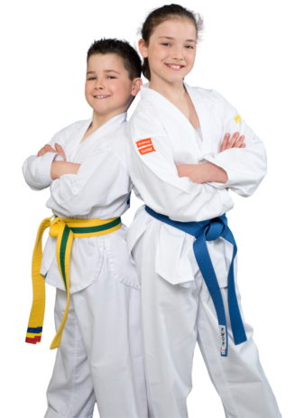 2 Kinder im Taekwando Anzug