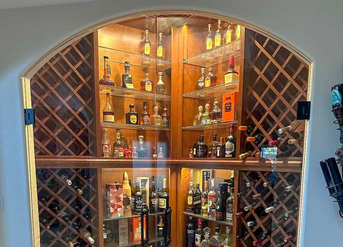 Interior laminated glass door