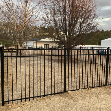 5' Tall Black 3 Rail Ornamental Aluminum Dog Run