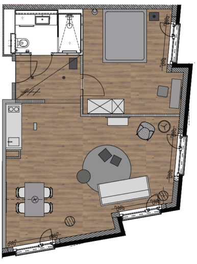 Black F House Temporary Living Studio Black XL Grundriss