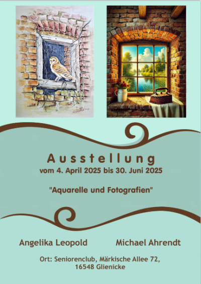 Ausstellung Angelika Leopold und M. Ahrendt, im Seniorenclub Glienicke/Nordbahn