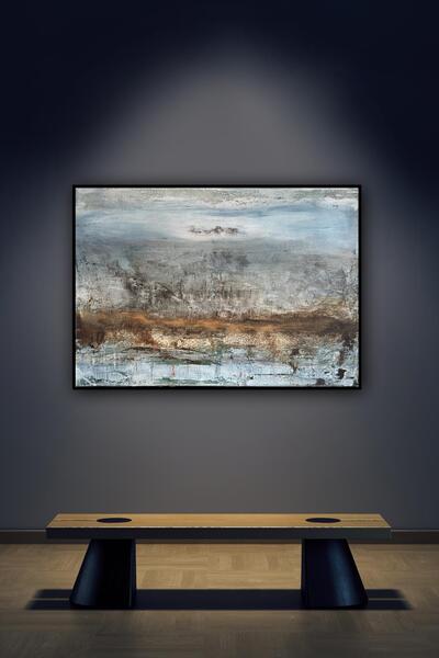 'Asche im Mix' 2022 aus der Serie 'Ein Sack voll Asche'' 100 x 70 inkl. 2.500 Euro