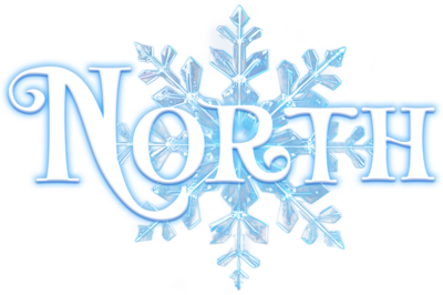 NORTH logo text with a snowflake